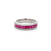 ESTATE 18K White Gold Pink Tourmaline and Diamond Ring