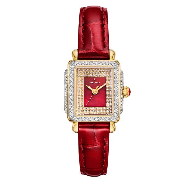 MICHELE Special Edition Deco Madison Mini Two-Tone 18K Gold-Plated Diamond Pavé Dial Watch