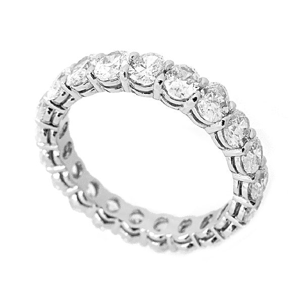 18K White Gold Diamond Eternity Band with Oval Diamonds