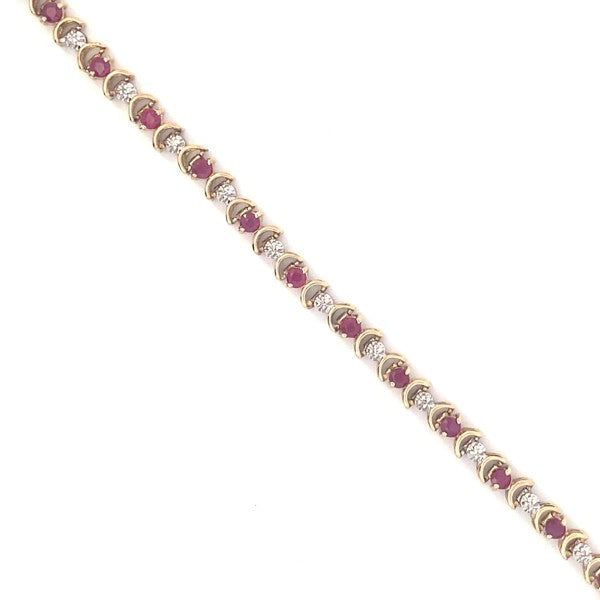 14K Yellow Gold Ruby and Diamond Bracelet - FINAL SALE