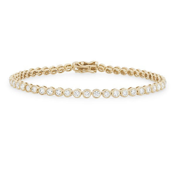 14K Yellow Gold Diamond Tennis Bracelet 3.02cttw