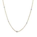 Load image into Gallery viewer, 14K White and Yellow Gold Diamond Station Necklace
