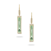 Green Amethyst and Diamond Earrings
