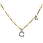 Load image into Gallery viewer, 14K White and Yellow Gold Diamond Letter C Necklace
