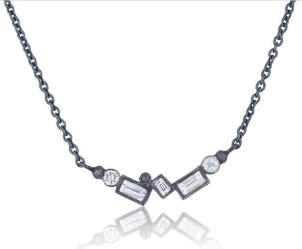 LIKA BEHAR White Sapphire Bar Necklace