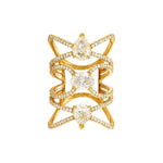 Load image into Gallery viewer, ETHO MARIA 18K Rose Gold Three Tier Open Band Diamond Ring
