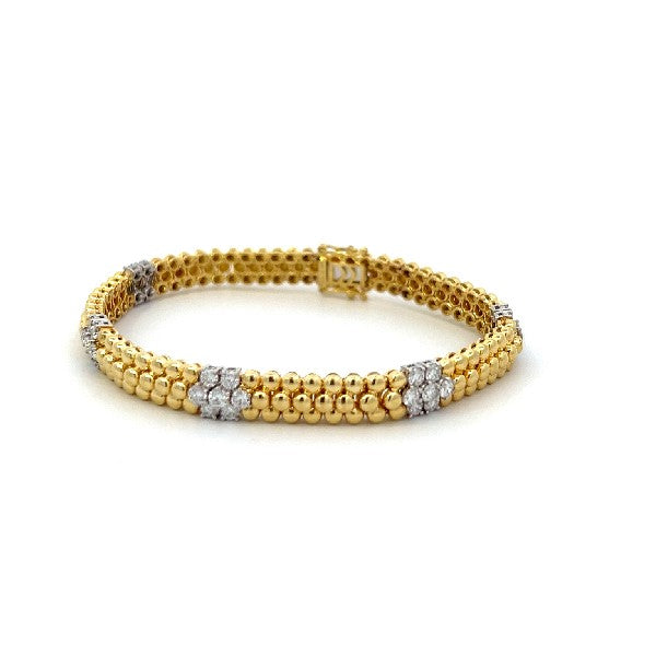 14K Yellow & White Gold Diamond Bracelet