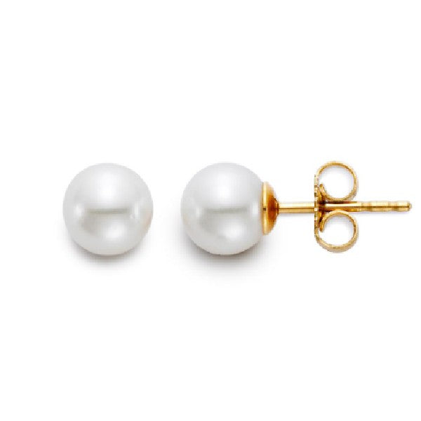 MASTOLONI 6-6.5mm Akoya Pearl Earrings in 18K Yellow Gold