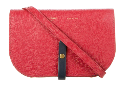 Pre-Owned CELINE Red Leather Mini Clutch / Crossbody