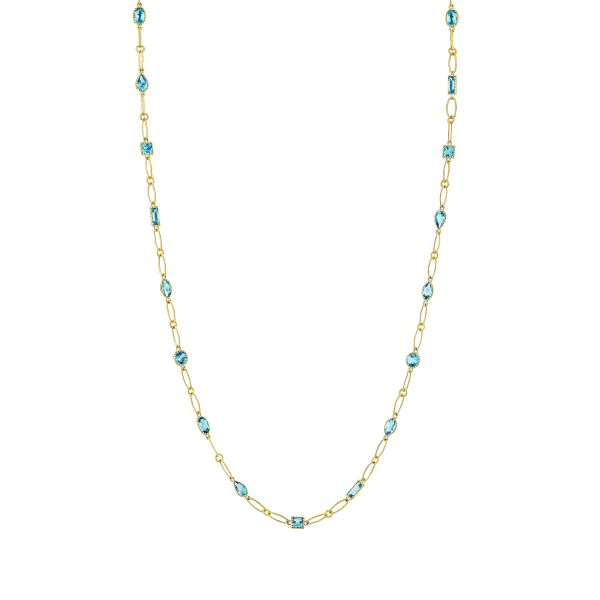 Mixed Shape Blue Topaz Necklace