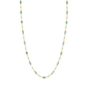 SLOANE STREET 18K Yellow Gold Mixed Shape Blue Topaz Necklace
