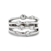 18K White Gold Open Air Diamond Fashion Ring