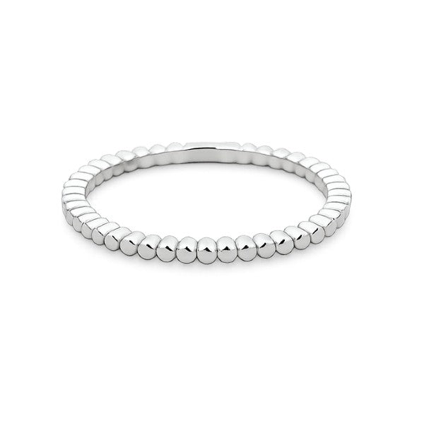 14K White Gold Beaded Stackable Ring