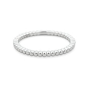 14K White Gold Beaded Stackable Ring