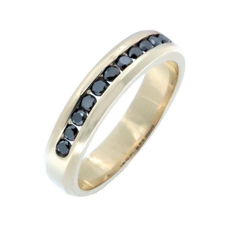 Men's Black Diamond Wedding Band