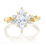Load image into Gallery viewer, PARADE DESIGNS 14K Yellow Gold Marquise Leaf-Design Engagement Ring