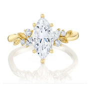 PARADE DESIGNS 14K Yellow Gold Marquise Leaf-Design Engagement Ring