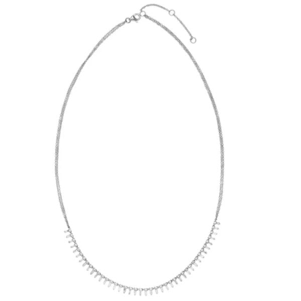 SETHI COUTURE 18K White Gold Zeena Baguette Diamond Necklace