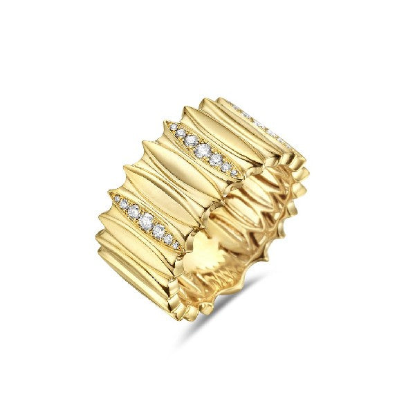 14K Yellow Gold Diamond Fashion Ring