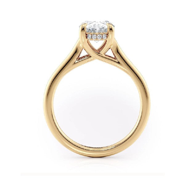 MICHAEL M 18K Yellow Gold Round Solitaire Engagement Ring