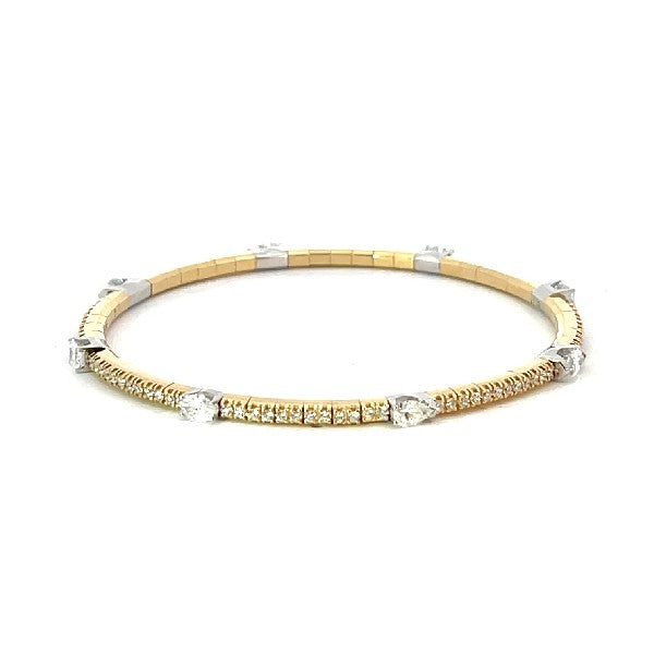 DEMEGLIO 18K Yellow Gold Diamond  Stretch Tennis Bracelet