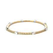 DEMEGLIO 18K Yellow Gold Diamond  Stretch Tennis Bracelet