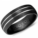 Load image into Gallery viewer, CROWN RING Men&#39;s Black Cobalt Wedding Band
