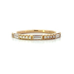 Load image into Gallery viewer, 14K Yellow Gold Stackable Band with Round and Baguette Diamonds
