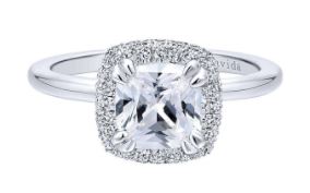 Cushion Halo Diamond Engagement Ring