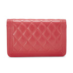 Load image into Gallery viewer, CHANEL Lambskin Quilted Boy Wallet On Chain
