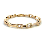 Load image into Gallery viewer, 14K Yellow Gold Semi-Solid Alternating Paperclip Link Bracelet