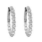 Load image into Gallery viewer, Diamond Inside/Outside Hoop Earrings