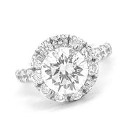 18K White Gold Round Diamond Halo Engagement Ring