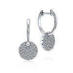 Load image into Gallery viewer, Diamond Pavé Disc Drop Earrings