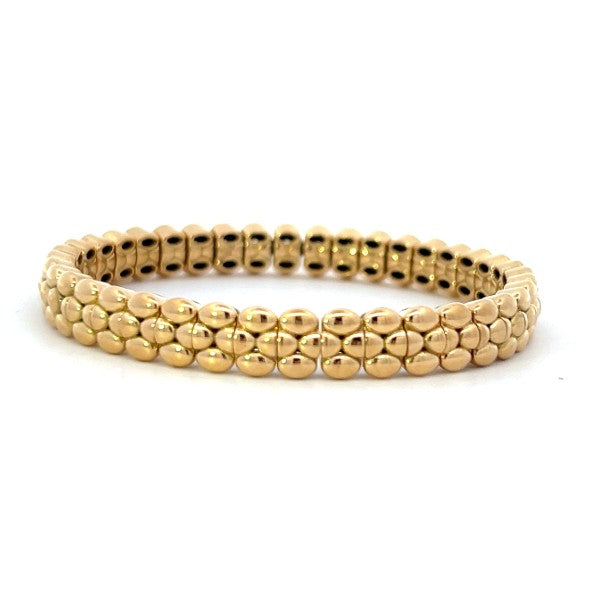 Stretchable 18K Yellow Gold Link Bracelet