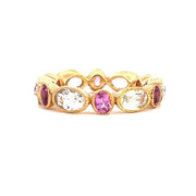 BEVERLY K 18K Rose Gold Oval Cut Pink Sapphire and White Sapphire Band
