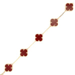 Load image into Gallery viewer, 14K Yellow Gold and Red Agate Clover Bracelet
