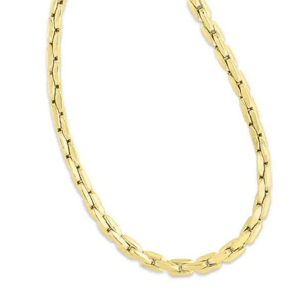 14K Yellow Gold Compressed Cable Link Chain