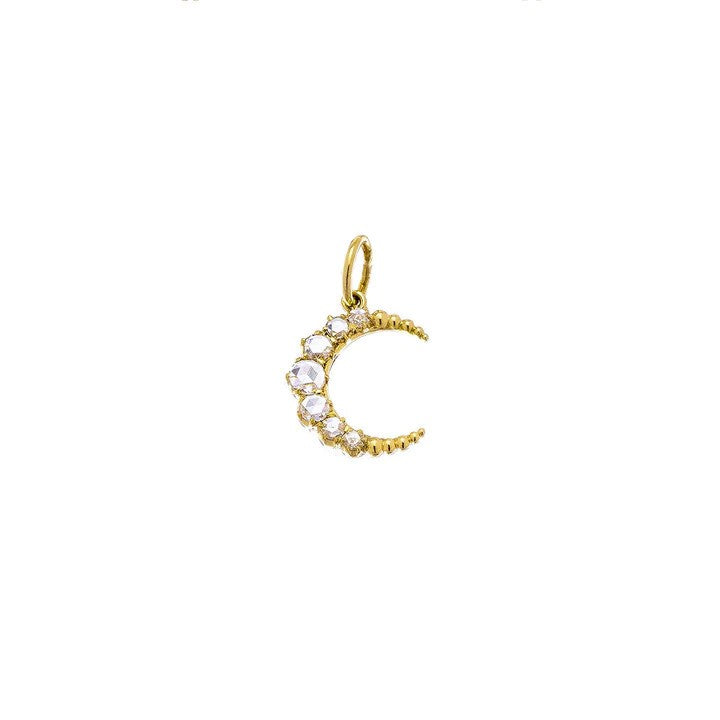 Crescent Rose Cut Diamond Necklace