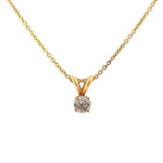 Load image into Gallery viewer, 14K Yellow Gold Diamond Solitaire Pendant 1/4 CT
