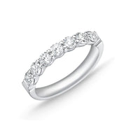 MEMOIRE 18K White Gold Petite Prong Diamond Wedding or Anniversary Band