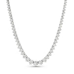 Load image into Gallery viewer, 14K White Gold Graduated Round Diamond Riviera Necklace 15.00cttw