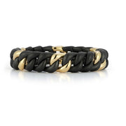 ROBERTO DEMEGLIO Matte Black Ceramic and 18K Rose Gold Groumette Stretch Bracelet