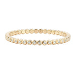 Load image into Gallery viewer, DEMEGLIO 18K Yellow Gold Bezel Set Diamond Stretch Tennis Bracelet