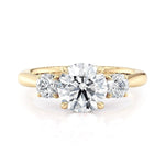 Load image into Gallery viewer, MICHAEL M 18k Yellow Gold 3-Stone Trininty Engagement Ring
