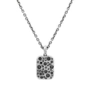 JOHN VARVATOS Stardust Sterling Silver Rectangle Black Diamond Pendant Necklace