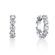 A.LINK 18K White Gold Small Diamond Hoop Earrings