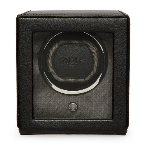 WOLF Cub Single Watch Winder With Cover - Black