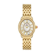 MICHELE Serein Oval Diamond 18K Gold-Plated Watch
