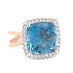 Load image into Gallery viewer, London Blue Topaz Halo Ring
